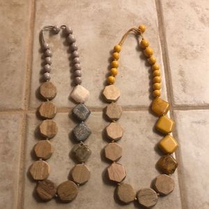 Stone and wood necklaces-set of 2